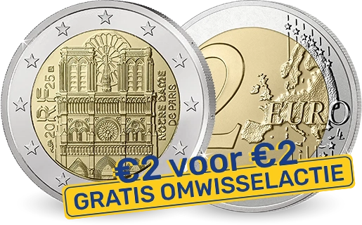 Officiële €2 Notre Dame, Parijs 2025